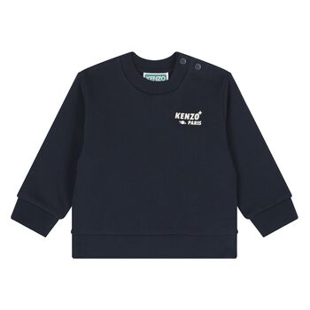 Younger Boys Navy Blue Tiger Logo Sweatshirt