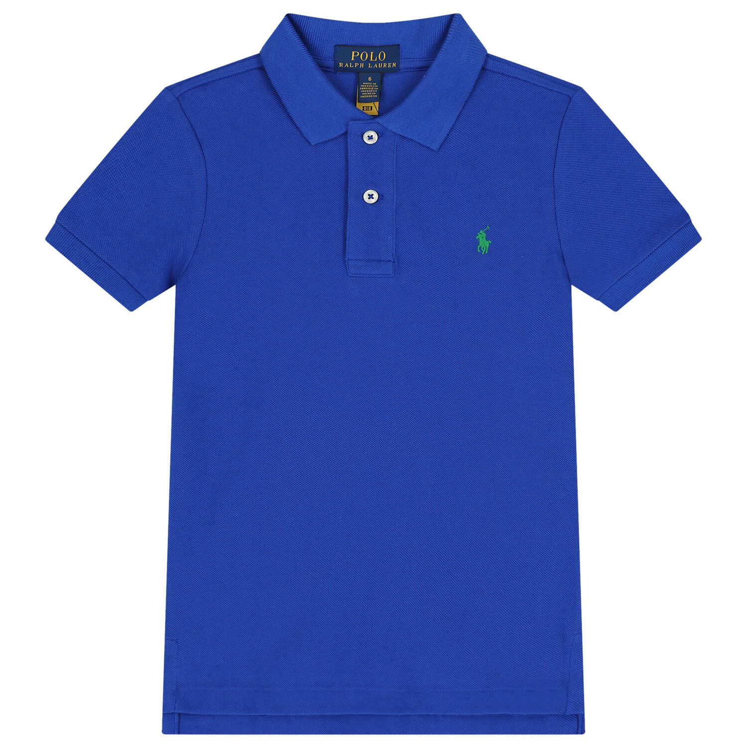Boys Blue Logo Polo Shirt, 1, hi-res