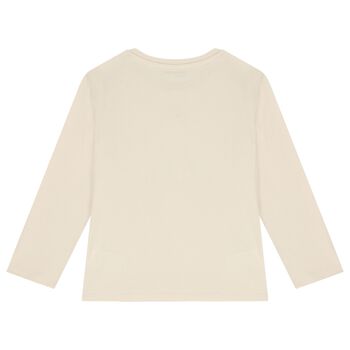 Boys Beige Logo Long Sleeve Top