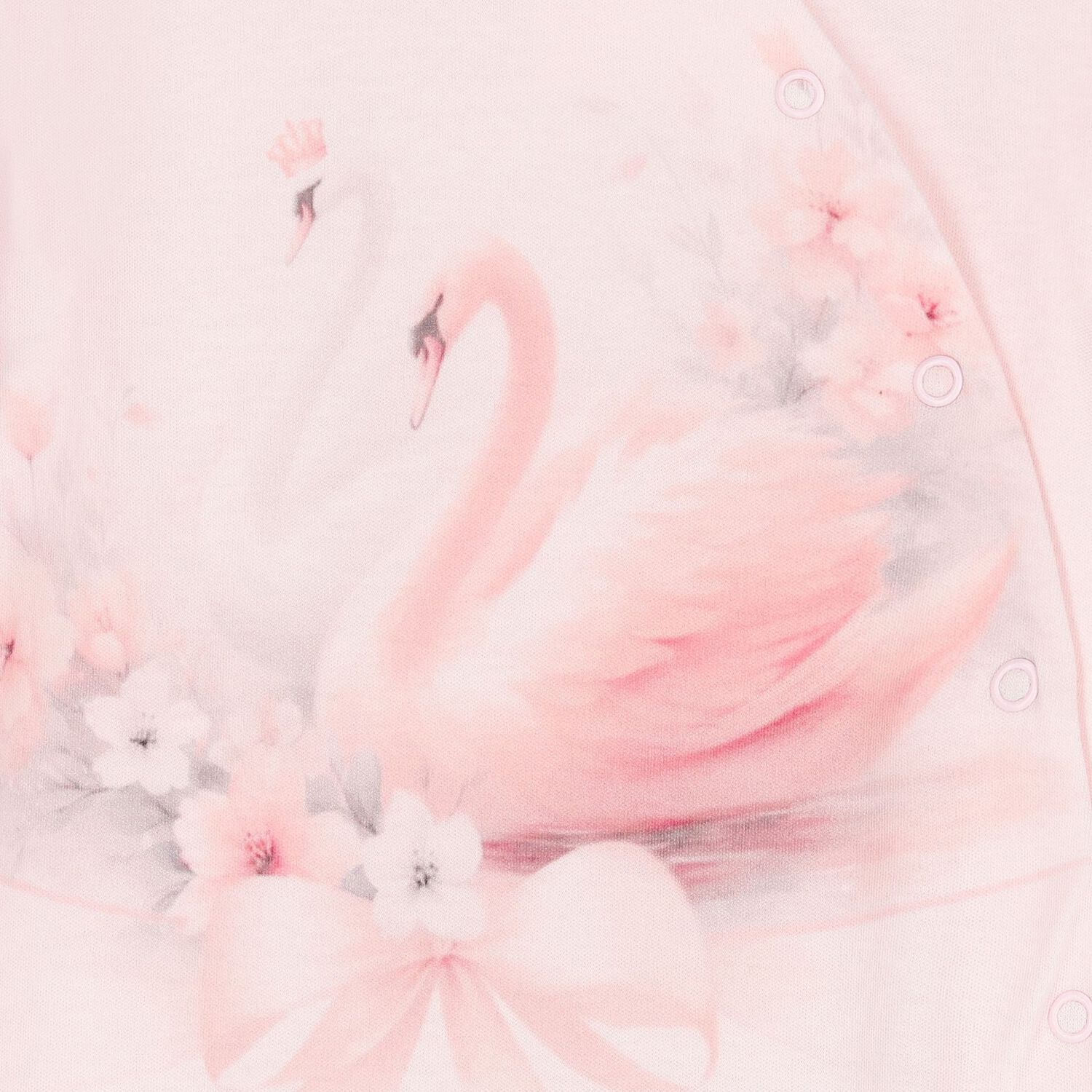 Baby Girls Pink Swan Babygrow, 1, hi-res