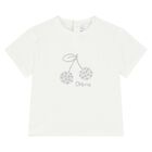 Younger Girls White Cherry T-Shirt, 2, hi-res