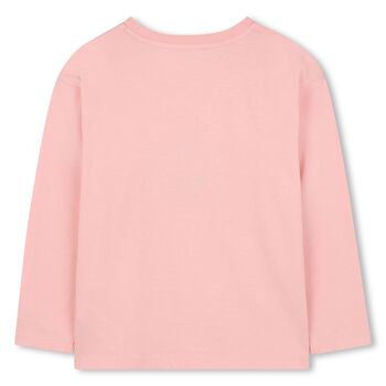 Girls Pink Logo Long Sleeve Top