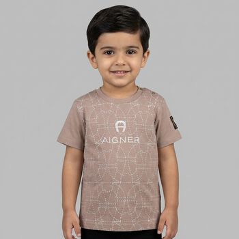 Younger Boys Beige Logo T-Shirt