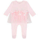 Baby Girls Pink Floral Babygrow, 1, hi-res