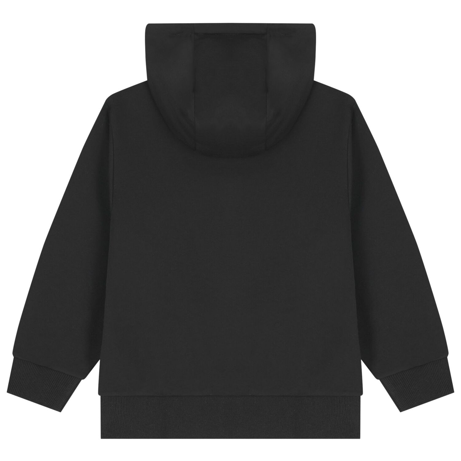 Black Logo Hooded Zip Up Top, 1, hi-res