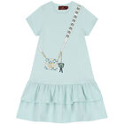 Girls Blue Logo Bag Dress, 2, hi-res