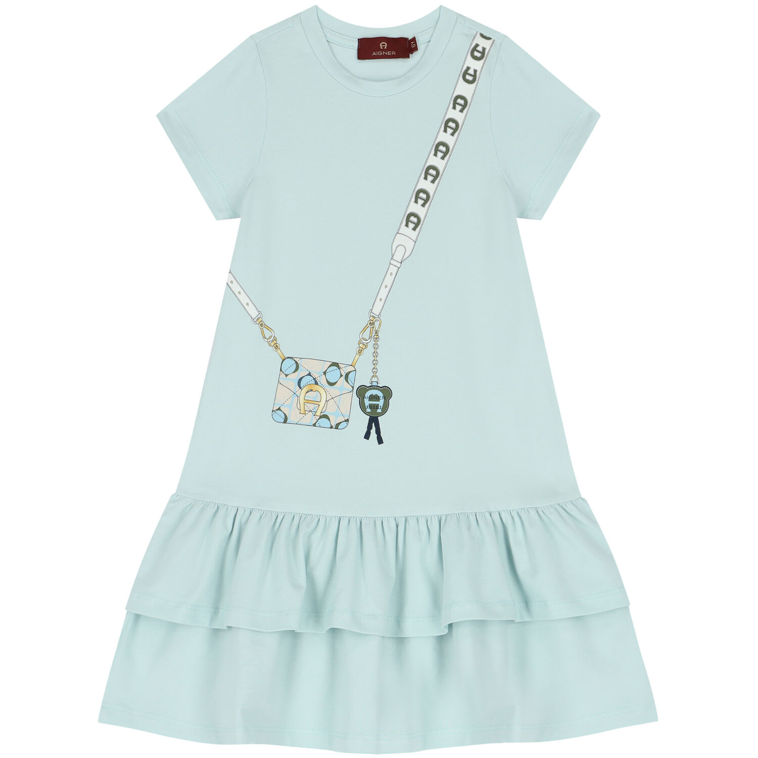 Girls Blue Logo Bag Dress, 2, hi-res image number null