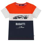 Younger Boys Orange, White & Navy Logo T-Shirt, 1, hi-res