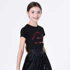 Girls Black Logo T-Shirt, 1, hi-res