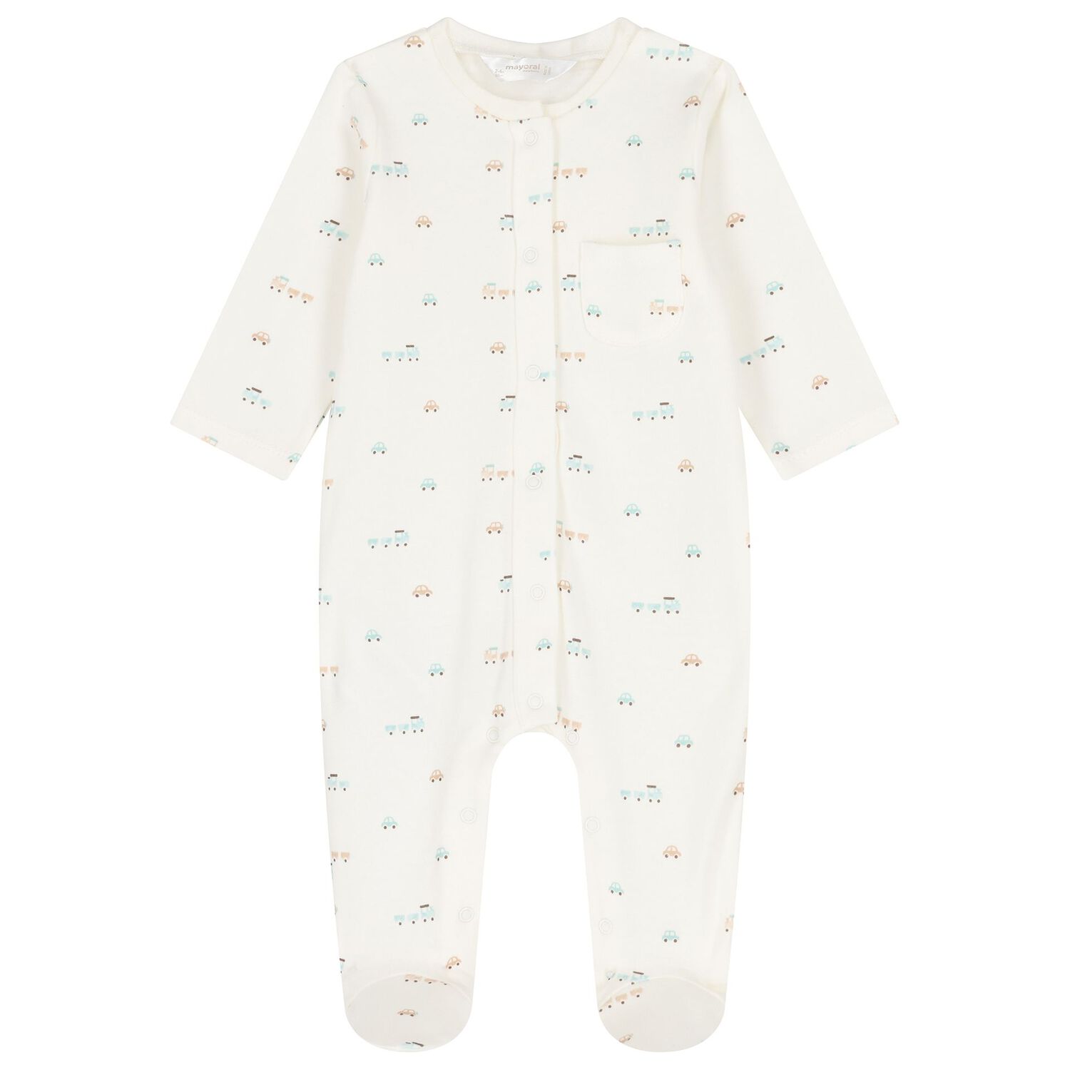 Baby Boys White & Green Train Babygrows ( 2-Pack ), 3, hi-res