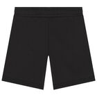 Boys Black Logo Shorts, 1, hi-res