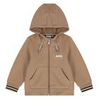 Younger Boys Beige Logo Tracksuit, 1, hi-res