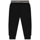 Younger Boys Black Logo Joggers, 1, hi-res