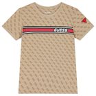 Boys Beige Logo T-Shirt, 1, hi-res