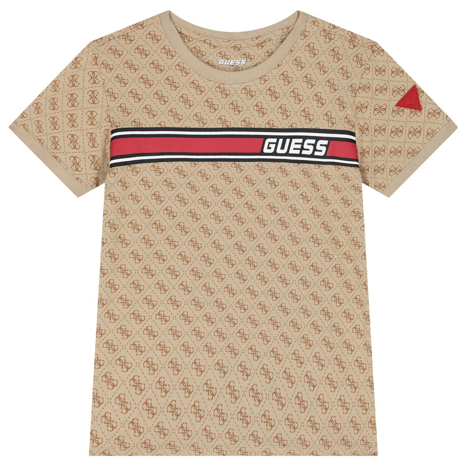Boys Beige Logo T-Shirt, 1, hi-res
