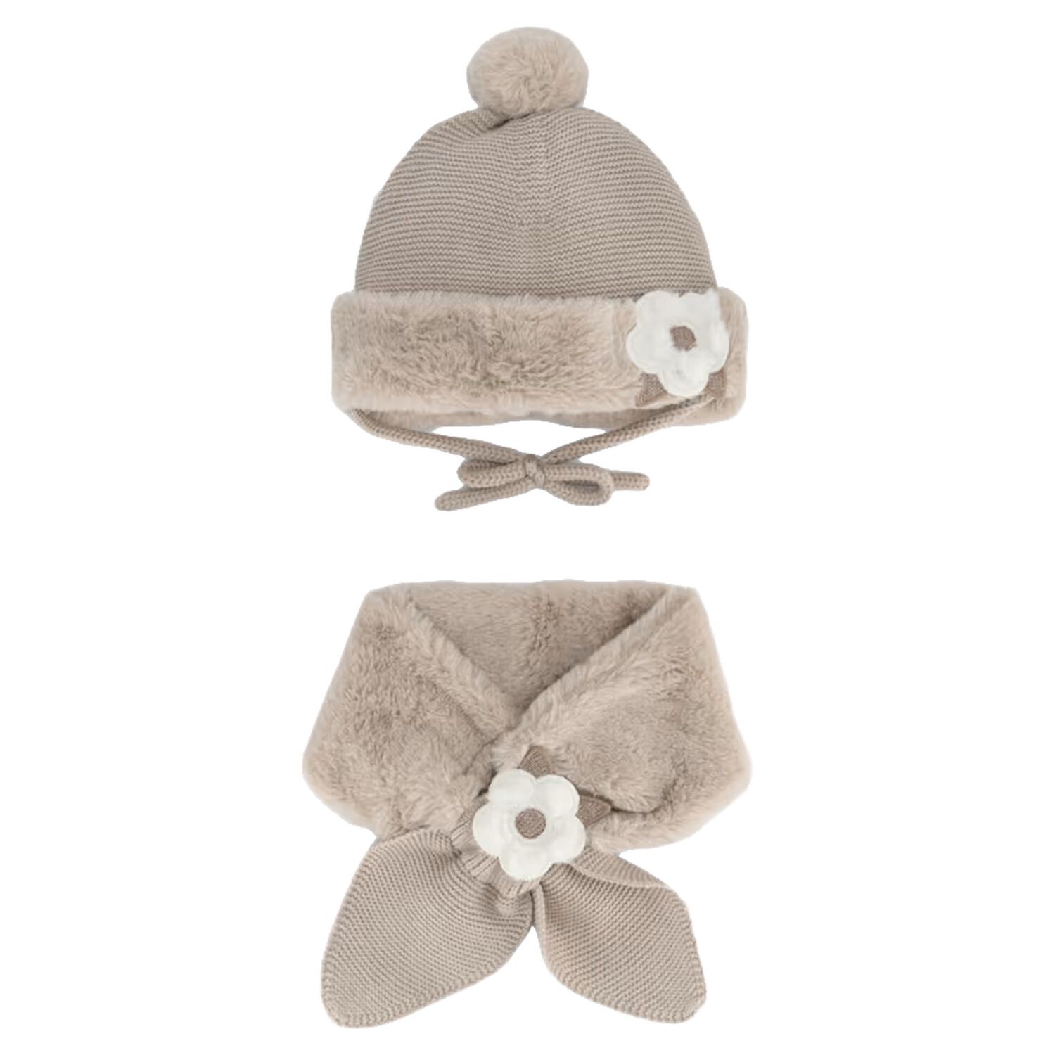 Younger Girls Grey Faux Fur Hat & Scarf Set, 1, hi-res