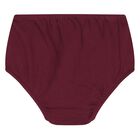 Baby Girls Burgundy Ruffled Polo Dress Set, 2, hi-res