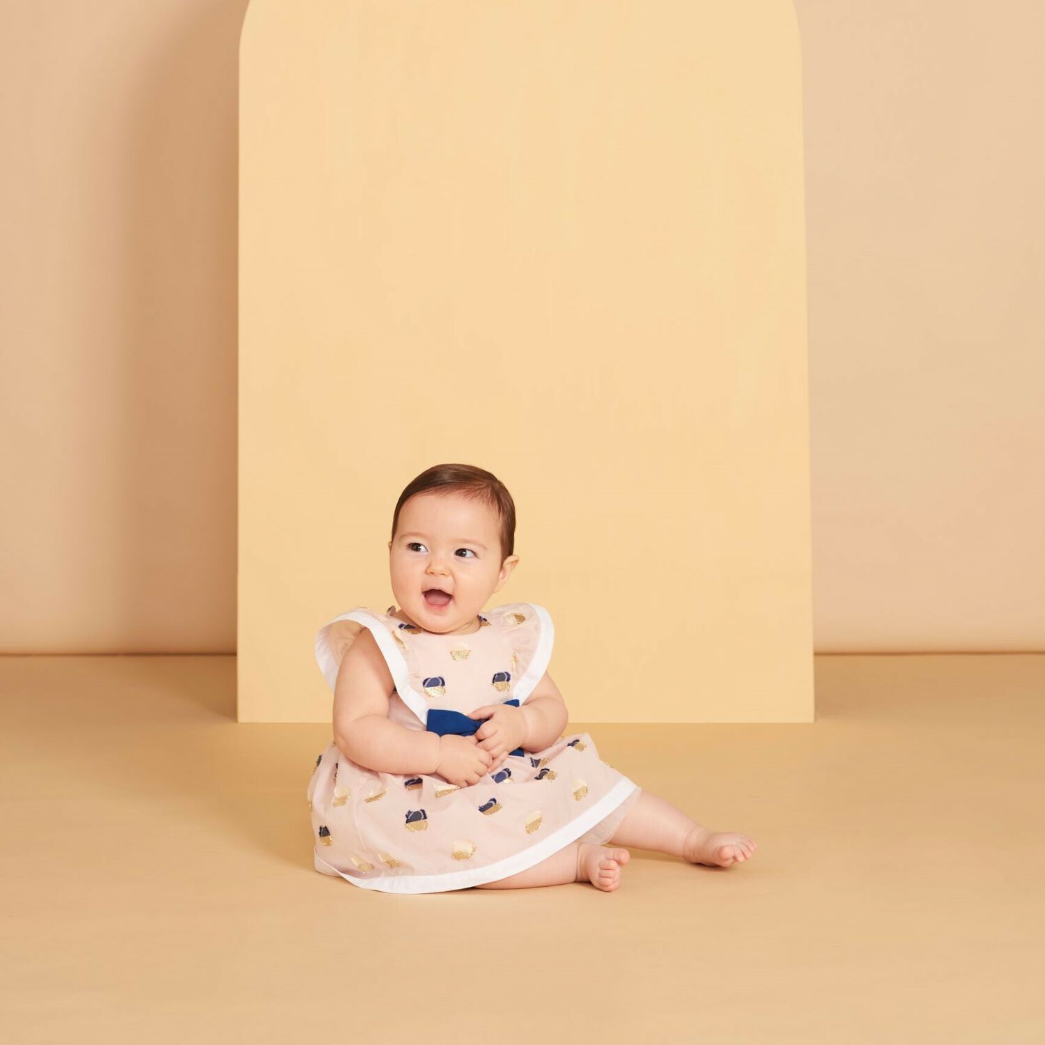 Baby Girls Pink & Blue Jacquard Dress Set, 1, hi-res