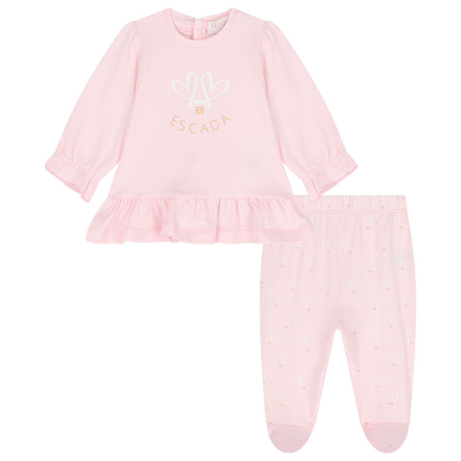 Baby Girls Pink Logo Trousers Set, 1, hi-res