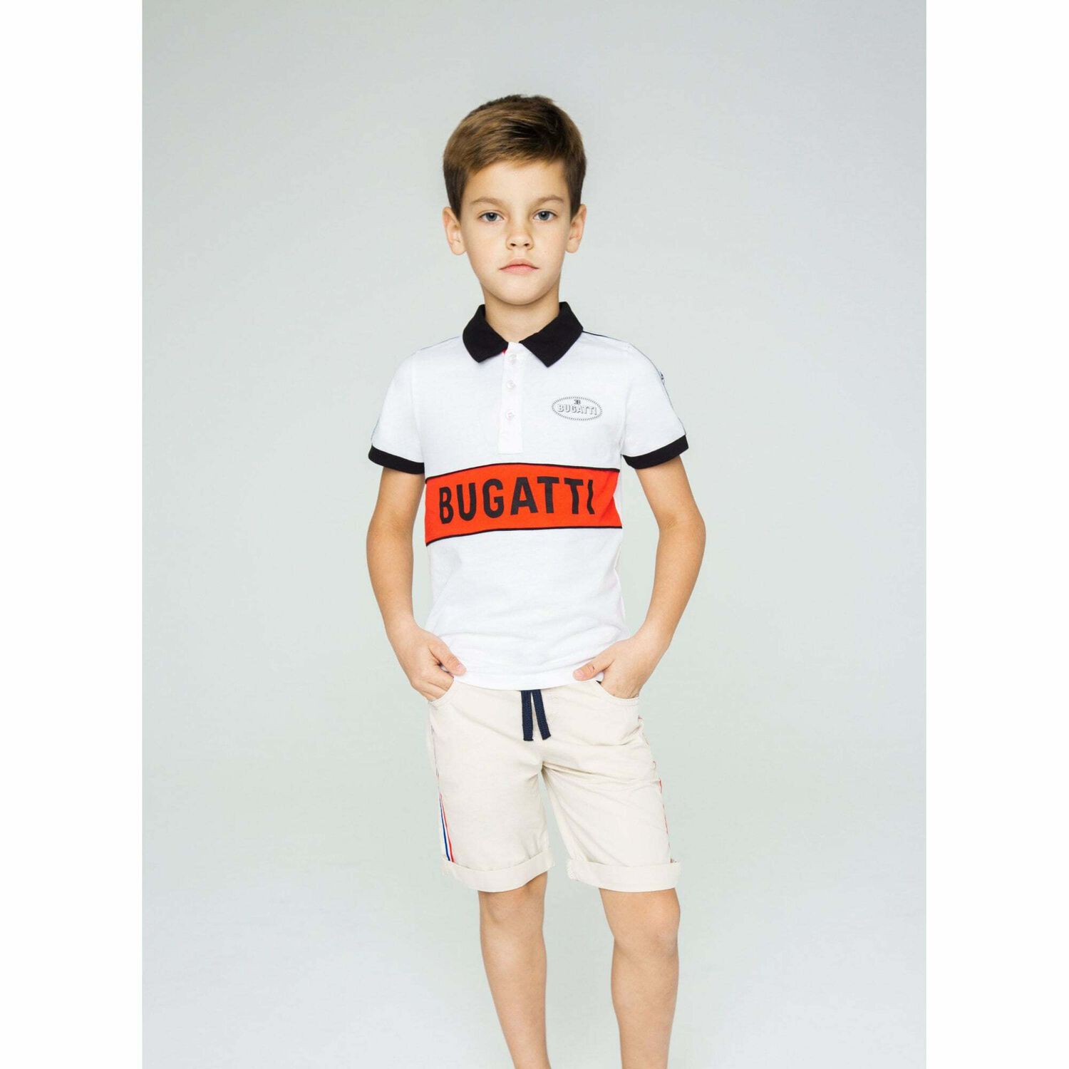 Boys White Logo Polo Shirt, 1, hi-res