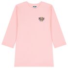Girls Pink Teddy Bear Logo Dress, 2, hi-res