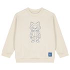 Boys Beige Robot Sweatshirt, 2, hi-res