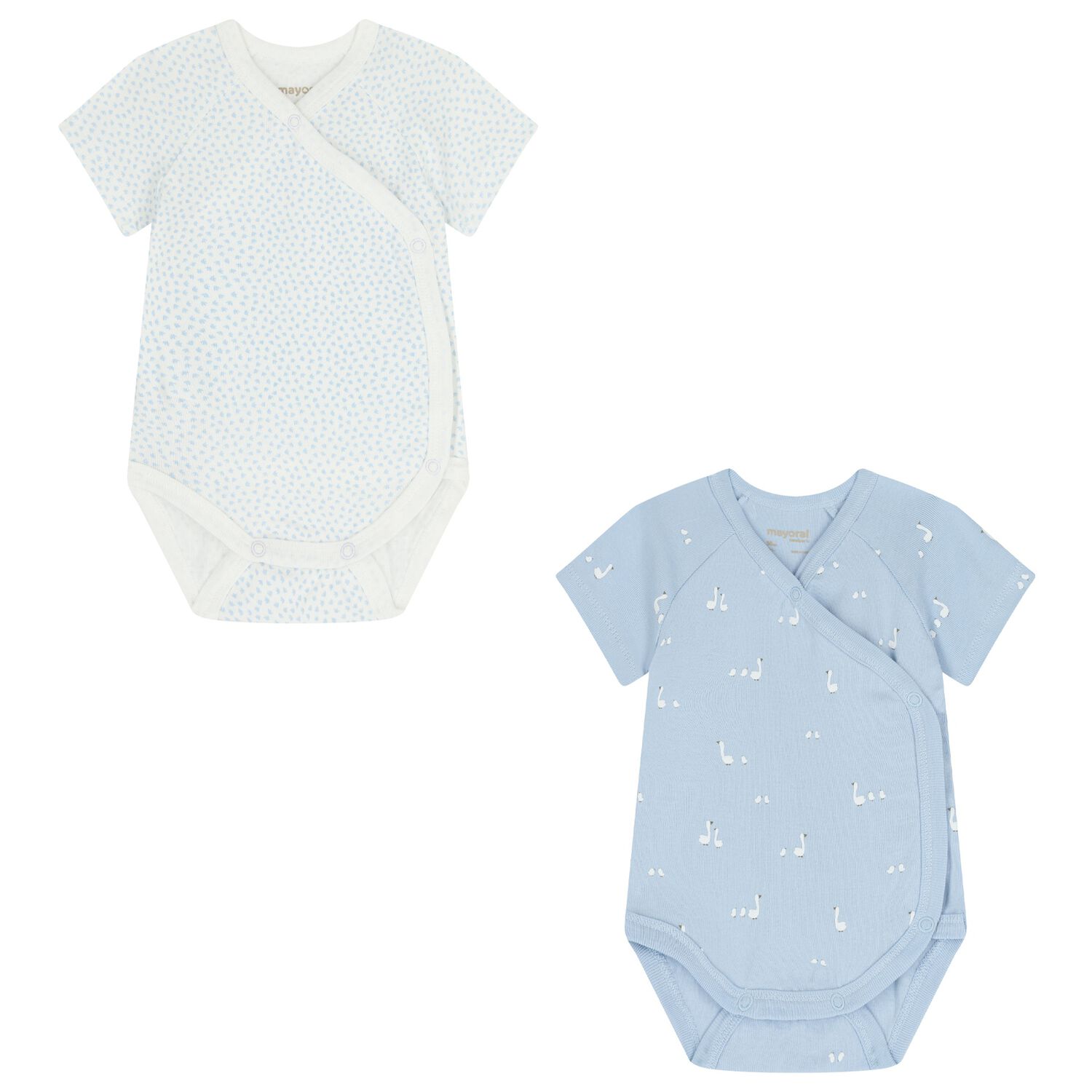Baby Boys White & Blue Bodysuits ( 2-Pack ), 3, hi-res