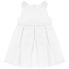 Younger Girls White Satin Dress Set, 1, hi-res