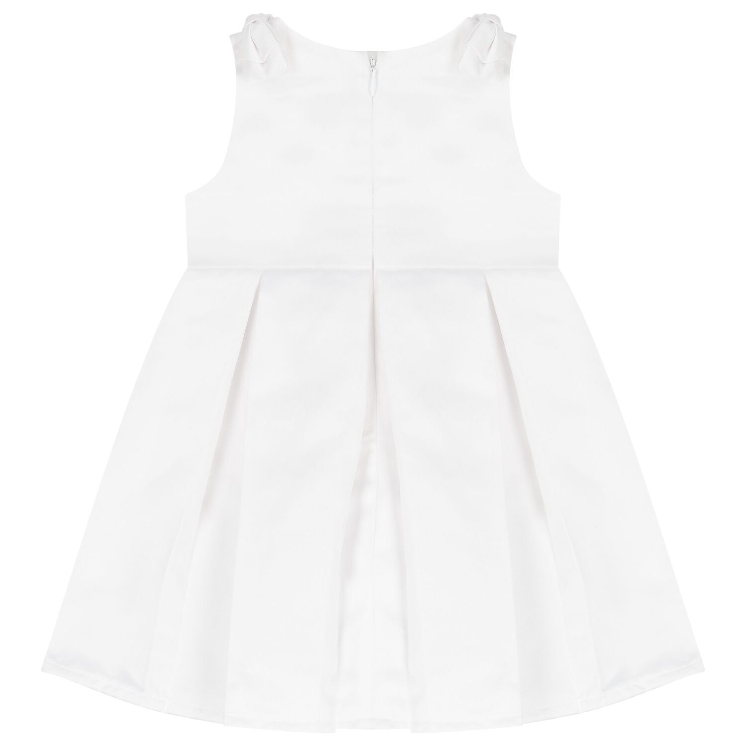 Younger Girls White Satin Dress Set, 1, hi-res image number null