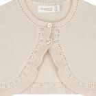 Baby Girls Beige Knitted Cardigan, 2, hi-res