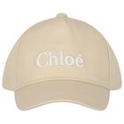 Girls Beige Logo Cap, 1, hi-res