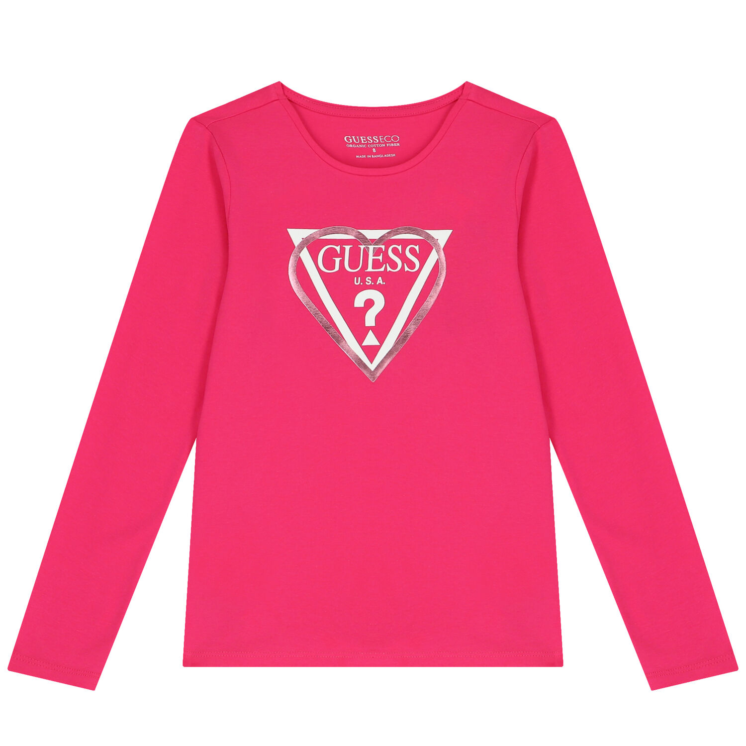 Girls Pink Logo Long Sleeve Top, 1, hi-res image number null