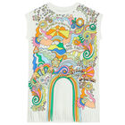 Girls Ivory Graphic Dress, 1, hi-res