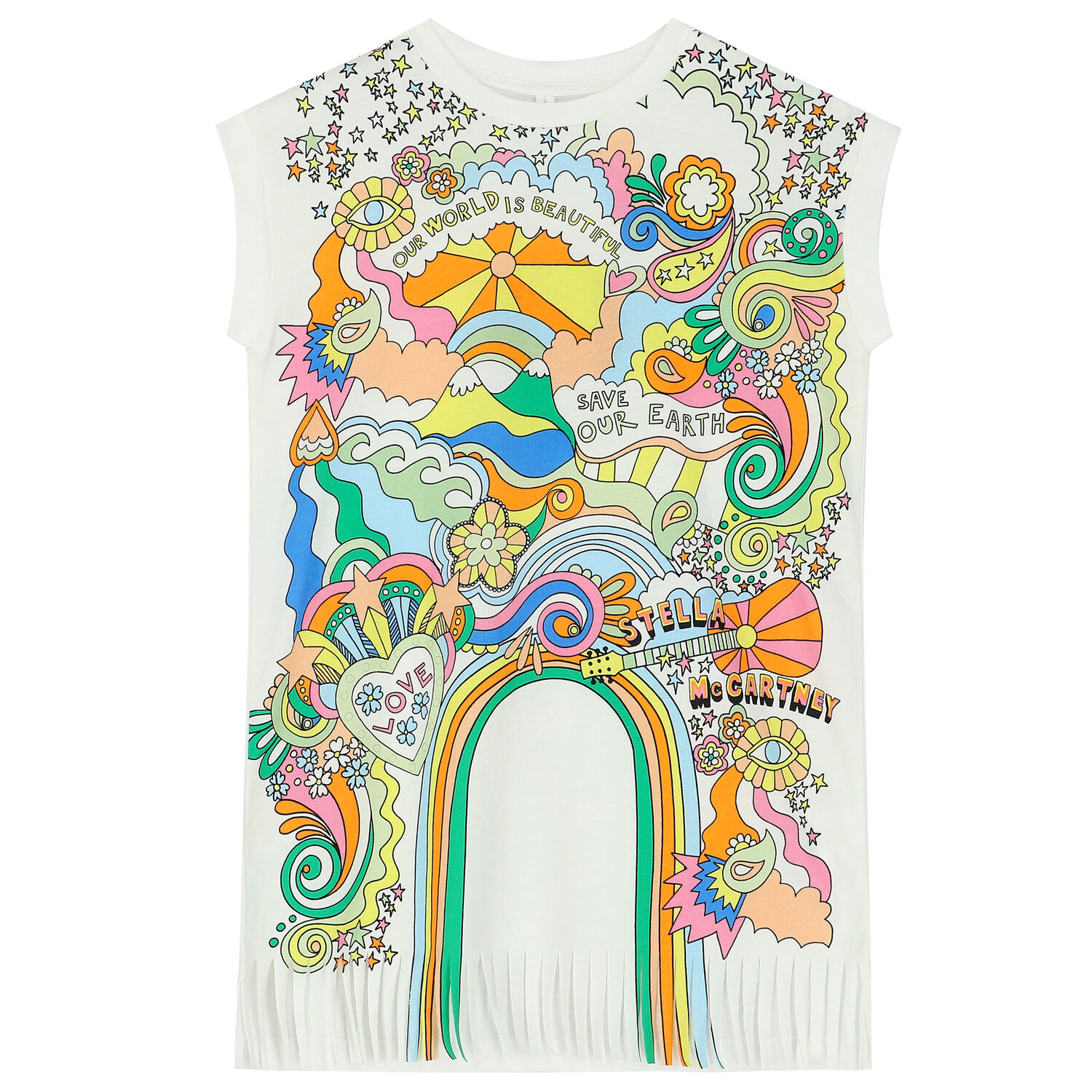 Girls Ivory Graphic Dress, 1, hi-res image number null