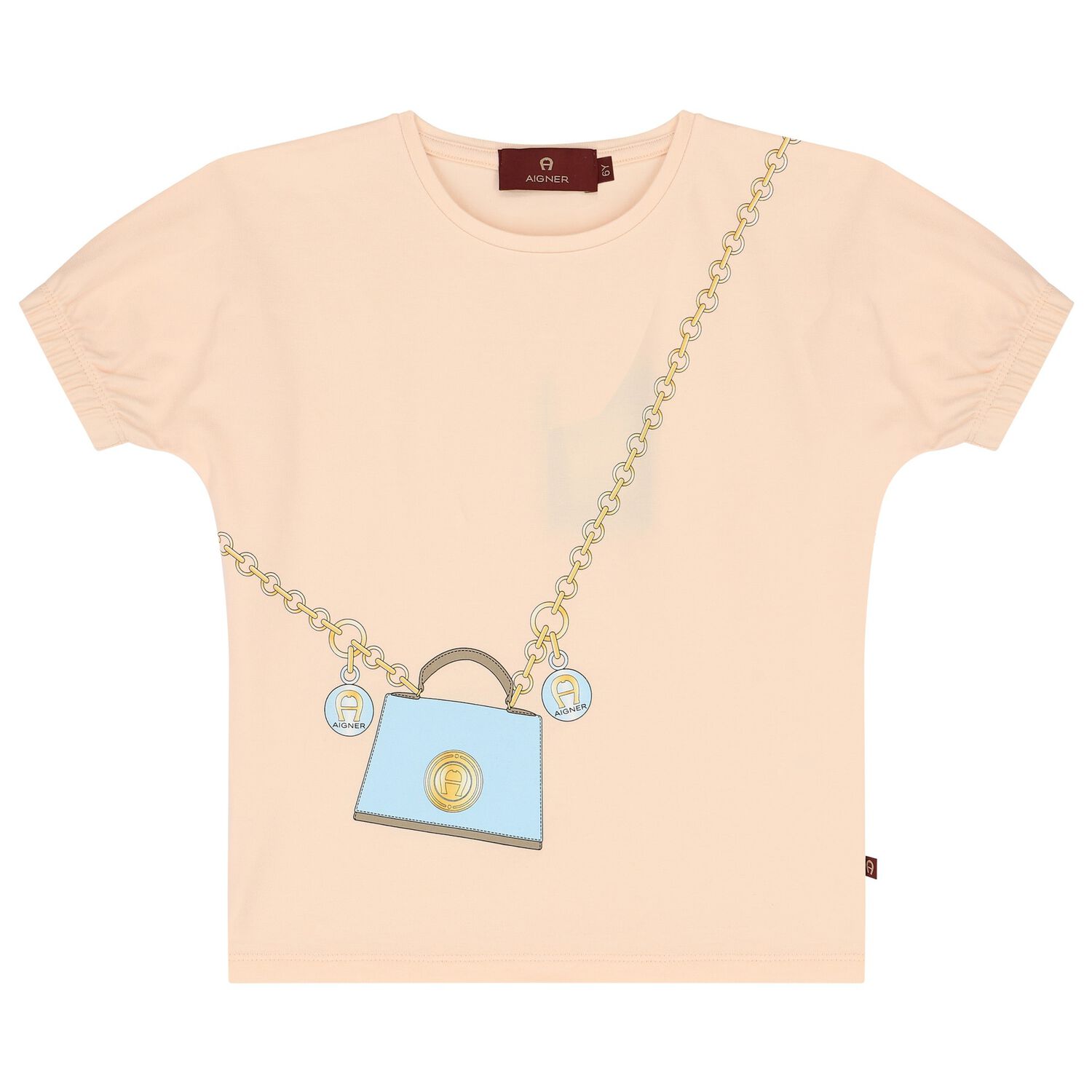 Girls Pink Logo Bag T-Shirt, 2, hi-res