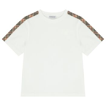 White Logo Check T-Shirt