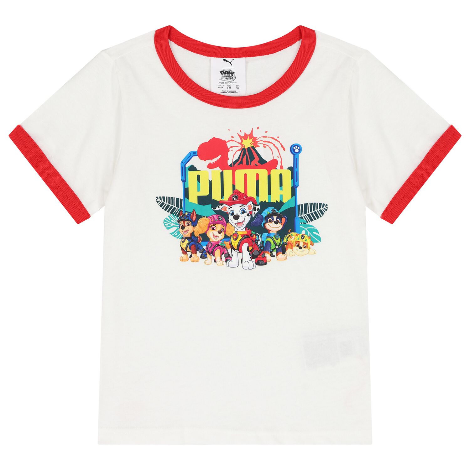 Boys White & Red Logo Paw Patrol T-Shirt, 2, hi-res