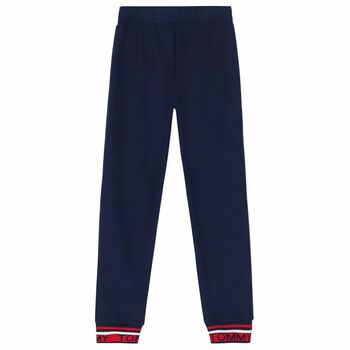 Girls Navy Logo Joggers