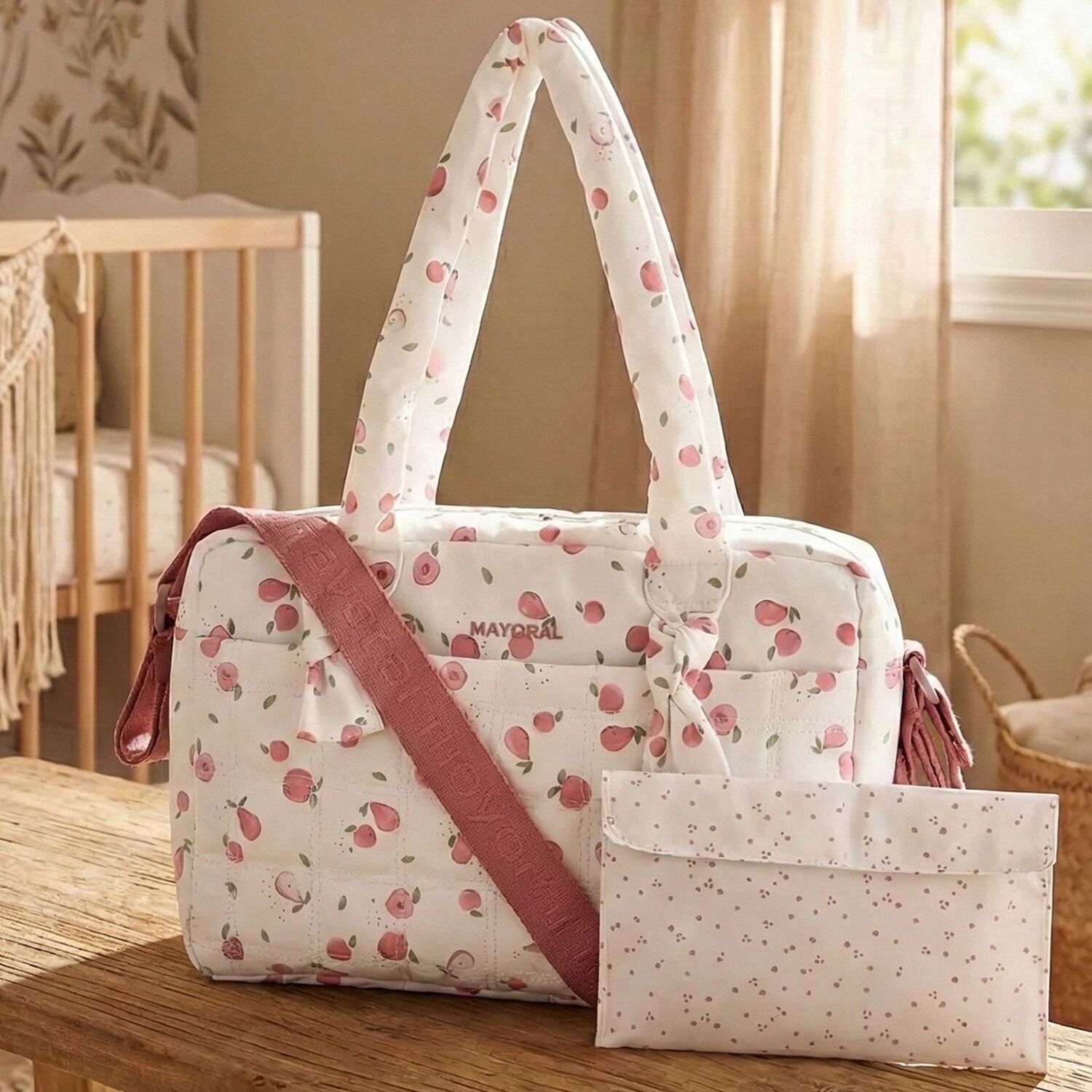 Baby Girls White & Pink Waterproof Baby Changing Bag, 2, hi-res