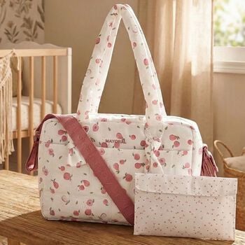 Baby Girls White & Pink Waterproof Baby Changing Bag