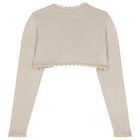Girls Gold Bolero Knit Cardigan, 1, hi-res