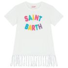 Girls White Logo Dress, 1, hi-res