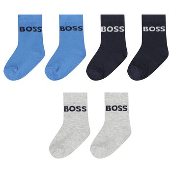 Baby Boys Multi-Colored Logo Socks ( 3-Pack )