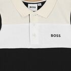 Younger Boys Black & Beige Logo Polo Shirt, 1, hi-res