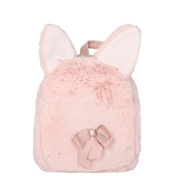 Girls Pink Faux Fur Backpack
