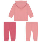 Younger Girls Pink 3-Piece Tracksuit, 1, hi-res