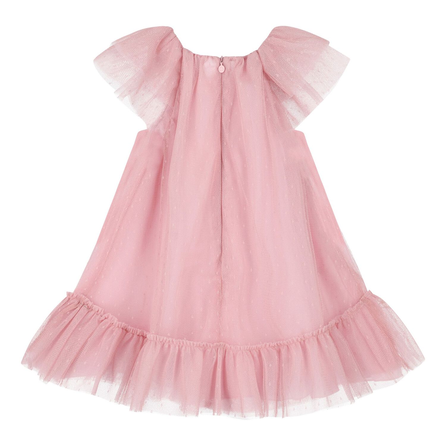 Baby Girls Pink Tulle Dress, 1, hi-res