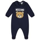 Navy Blue Teddy Bear Logo Babygrow Gift Set, 2, hi-res