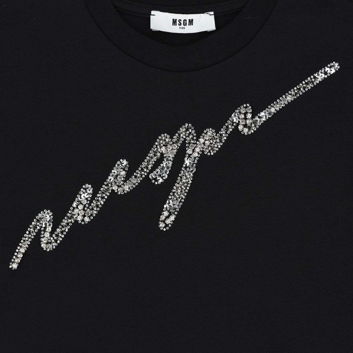 Girls Black Logo T-Shirt, 2, hi-res