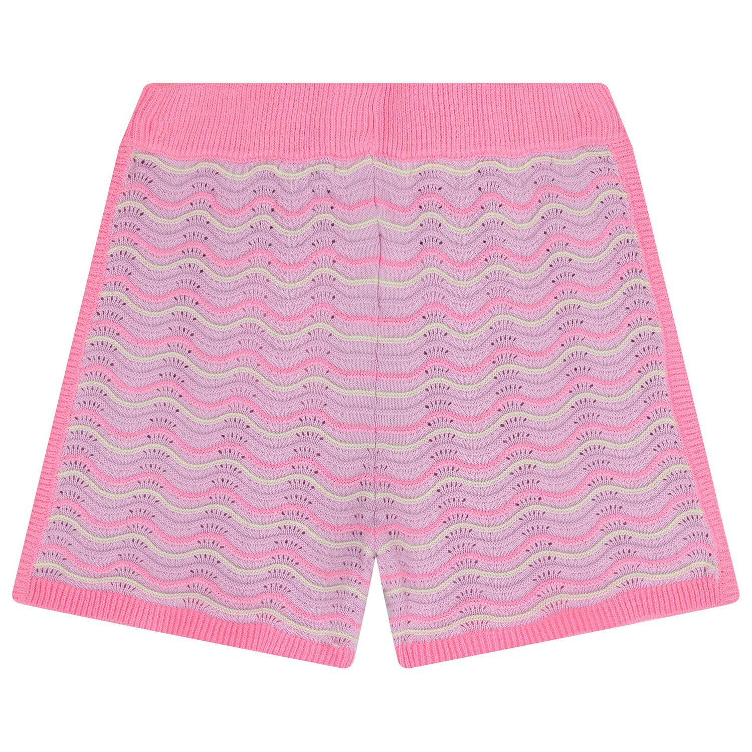 Girls Pink & Purple Crochet Knit Shorts, 1, hi-res